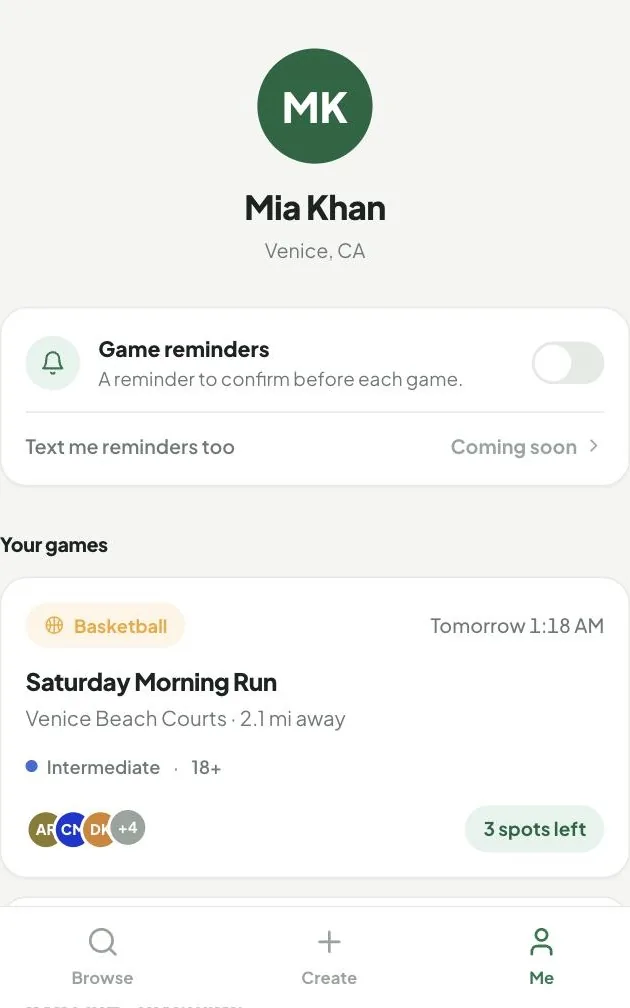 Pick Up app — reminders and notifications
